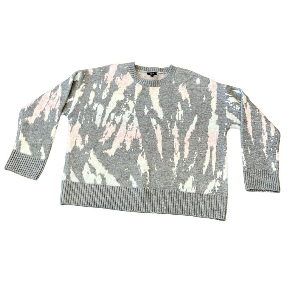 Rails Virgo Sweater Gray Tie Dye Wool Blend Crew … - image 2